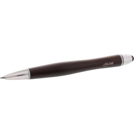 InLine? woodpen, Stylus-Stift f?r Touchscreens  Kugelschreiber, Walnuss/Metall