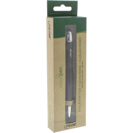 55464 - Stylo InLine®, stylet pour écrans tactiles  stylo à bille, noyer/métal