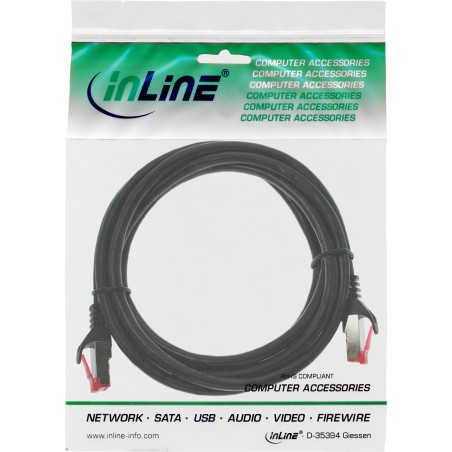 InLine? Patchkabel, S/FTP (PiMf), Cat.6, 250MHz, PVC, CCA, schwarz, 2m