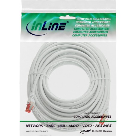 InLine? Patchkabel, S/FTP (PiMf), Cat.6, 250MHz, PVC, CCA, wei?, 5m