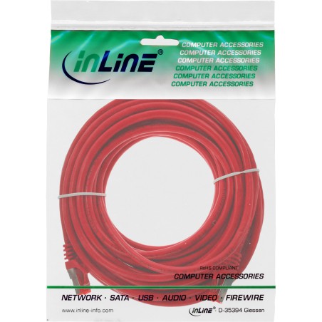 76105R - Câble patch InLine®, S/FTP (PiMf), Cat.6, 250 MHz, PVC, CCA, rouge, 5 m