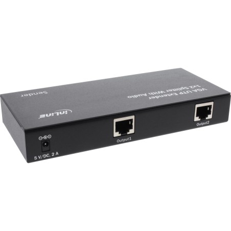 InLine? 1 zu 2 VGA Extender & Splitter ?ber UTP, mit Audio, bis 300m