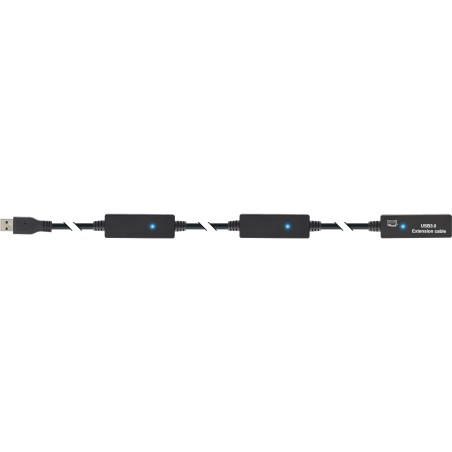 35656 - Rallonge active InLine® USB 3.2 Gen.1, fiche A vers prise A, noire, 15 m