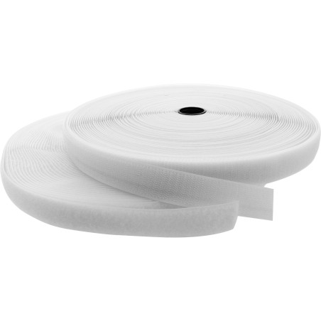 59933W - Colliers de câble InLine®, bande de fixation Velcro 2 pièces, 25 mm, blanc, 25 m