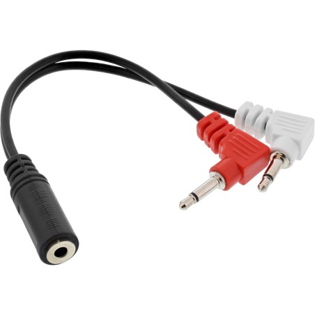 99313I - Câble adaptateur pour casque audio InLine® Audio, 2x 3,5 mm ST / 3,5 mm BU 3 broches, 0,15 m