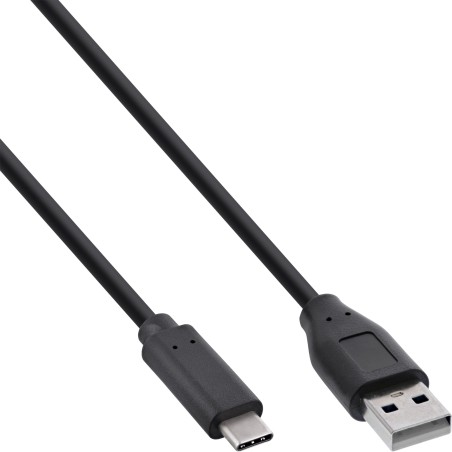 35736 - Câble InLine® USB 2.0, USB-C mâle vers A mâle, noir, 0,5 m