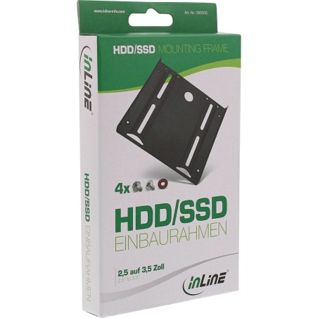 39950S - Cadre de montage InLine® HDD/SSD, 2,5 à 3,5, avec vis d'installation, noir