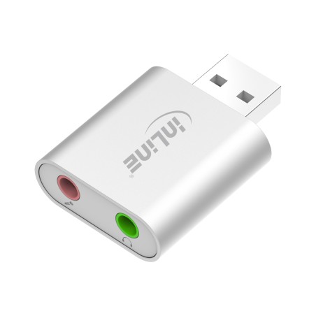 33051S - Adaptateur audio USB InLine®, mini boîtier en aluminium