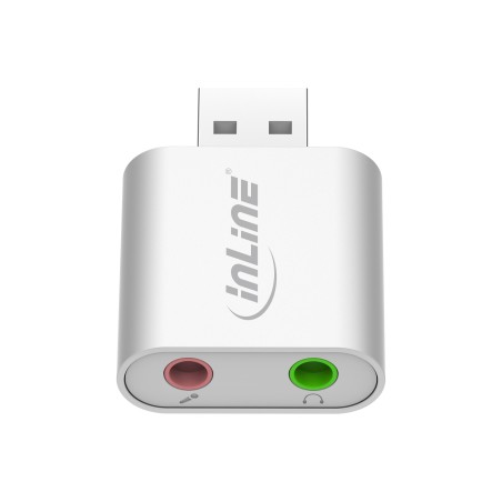 33051S - Adaptateur audio USB InLine®, mini boîtier en aluminium