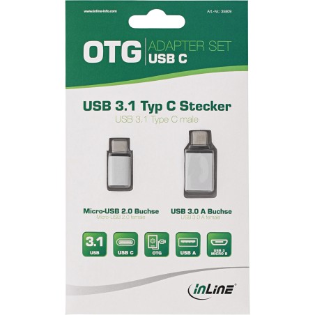 InLine? USB Adapter-Set, USB-C Stecker an Micro-USB oder USB 3.0 A Buchse