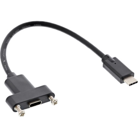 33441G - Câble adaptateur InLine® USB 3.2 Gen.2, fiche C vers prise C, 0,20 m