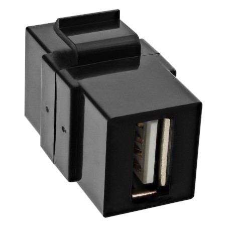 76201P - Insert InLine® USB 2.0 Keystone Snap-In, prise/prise USB A, boîtier noir