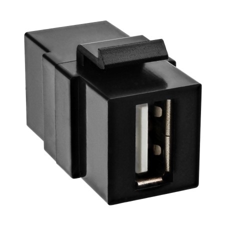 76201P - Insert InLine® USB 2.0 Keystone Snap-In, prise/prise USB A, boîtier noir