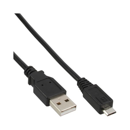 InLine? Micro-USB 2.0 Kabel, USB-A Stecker an Micro-B Stecker, schwarz, 0,3m