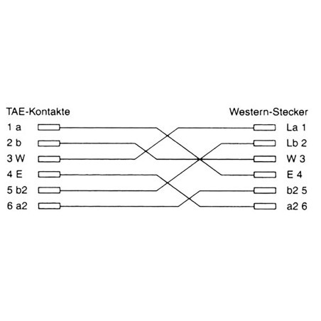 18812A - Câble de connexion InLine® TAE-N, 6 broches entièrement occupées, 1 m