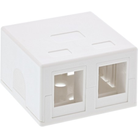 76202B - Boîtier de connexion en saillie InLine® pour 2 prises Keystone RJ45, blanc