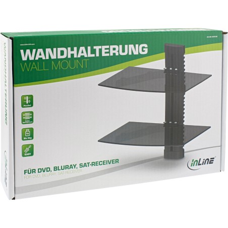 InLine? Wandhalterung, f?r DVD, Bluray, Sat-Receiver, bis 8kg, schwarz