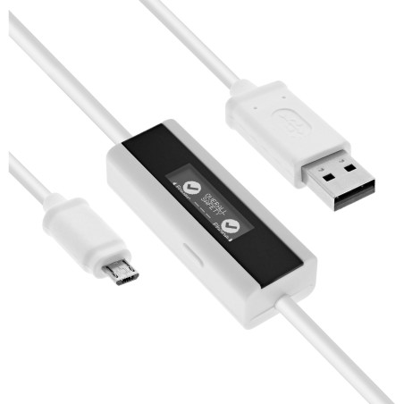 66761 - InLine® USB Smart Control, multimètre, surveillance de charge, câble USB A vers Micro-B