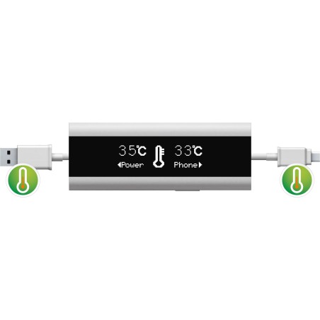 66761 - InLine® USB Smart Control, multimètre, surveillance de charge, câble USB A vers Micro-B