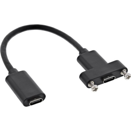 33441H - InLine® Câble adaptateur USB 3.2 Gen.2, prise femelle C sur prise femelle C encastrable, 0,20m 71211S