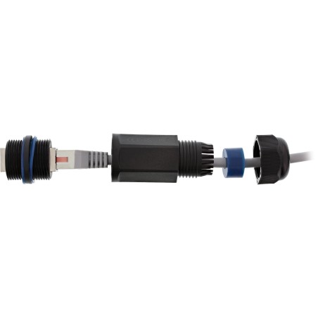 69990W - InLine® Raccord de câble patch Cat.6, étanche IP67, 2x RJ45 femelle, blindé