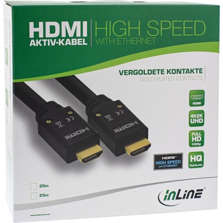 InLine? HDMI Aktiv-Kabel, HDMI-High Speed mit Ethernet, 4K2K, ST/ST, 15m