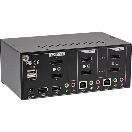 InLine? KVM Desktop Switch, 2x, Dual-Monitor DisplayPort 1.2, 4K, USB 2.0, Audio