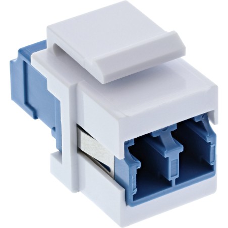 89988A - InLine® Fibre optique Keystone Snap-in Coupleur blanc, Duplex LC/LC, SM, bleu, manchon céramique