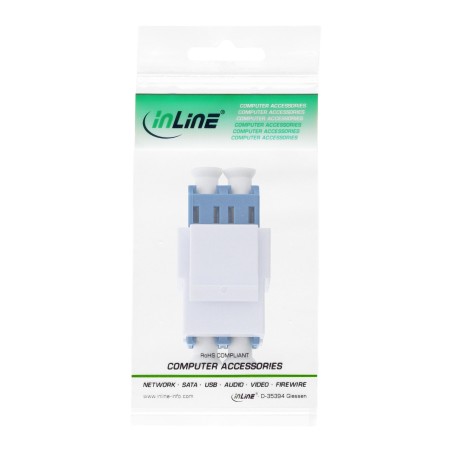 InLine? LWL Keystone Snap-in Kupplung wei?, Duplex LC/LC, SM, blau, Keramikh?lse