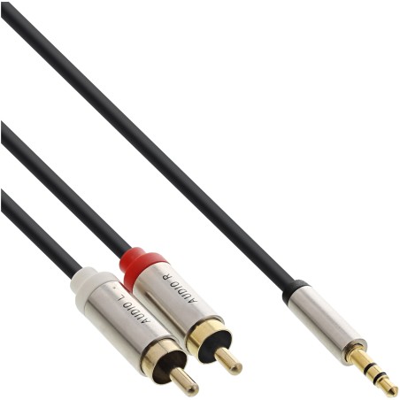 S-99241 - InLine® Câble audio Basic Slim jack 3,5mm ST à 2x RCA ST, 1m 33446A