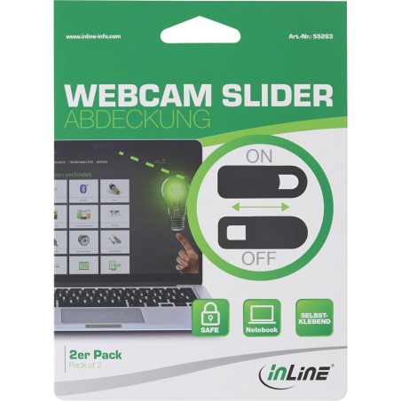 55263 - InLine® Cache pour curseur webcam, noir, lot de 2