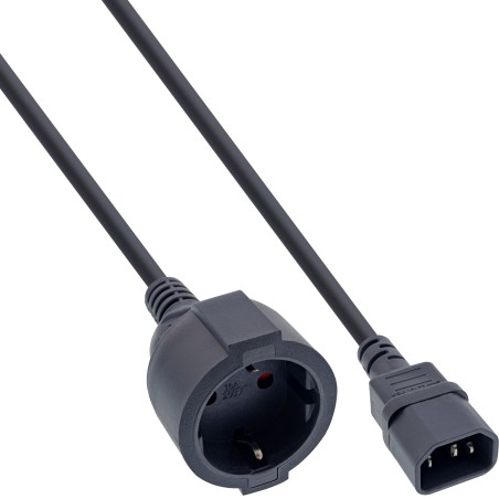 InLine? Netz Adapter Kabel, Kaltger?te C14 auf Schutzkontakt Buchse, 0,5m