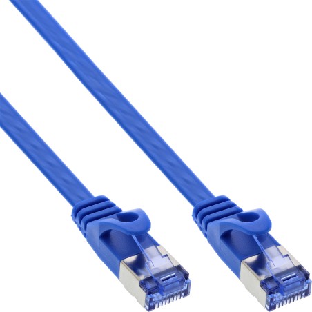 InLine? Patchkabel flach, U/FTP, Cat.6A, blau, 0,5m