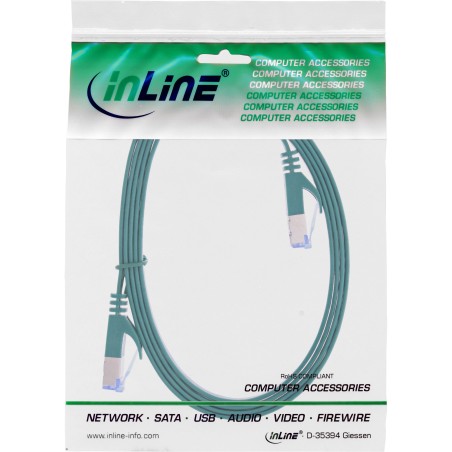 71803G - InLine® Câble patch plat, U/FTP, Cat.6A, vert, 3m