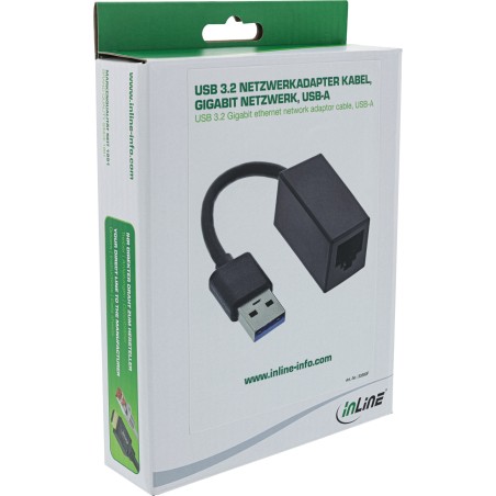 33380F - InLine® Câble adaptateur réseau USB 3.2, Réseau Gigabit, USB-A