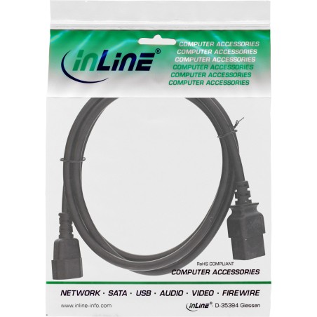 16659I - InLine® Câble adaptateur réseau, IEC-60320 C14 sur C19, max. 10A, 0,5m