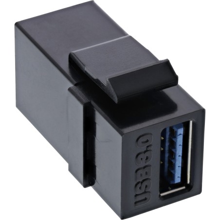 InLine? USB 3.1 Keystone Snap-In Einsatz, USB-A Buchse / Buchse, schwarz