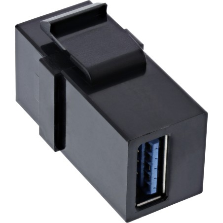 InLine? USB 3.1 Keystone Snap-In Einsatz, USB-A Buchse / Buchse, schwarz