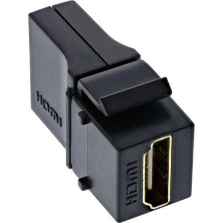 76202N - InLine® HDMI Keystone Snap-In Insert 4K/60Hz, HDMI A prise femelle/prise femelle, anguleux