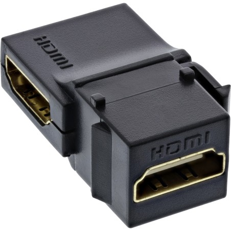 76202N - InLine® HDMI Keystone Snap-In Insert 4K/60Hz, HDMI A prise femelle/prise femelle, anguleux