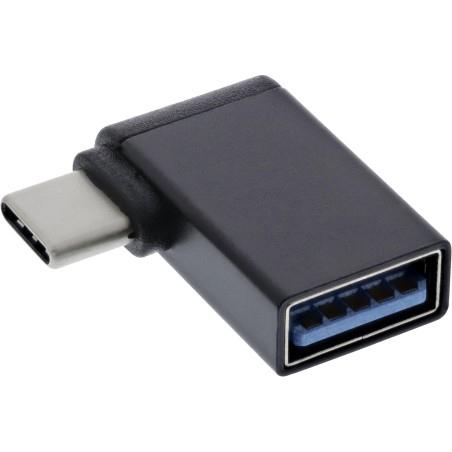 InLine? USB 3.2 Gen.2 Adapter, USB-C Stecker an A Buchse 90? gewinkelt OTG