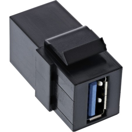 76202K - InLine® USB 3.1 Keystone insert, USB-A prise femelle / prise femelle, anguleux, noir