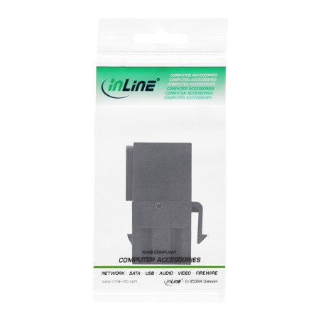 76202K - InLine® USB 3.1 Keystone insert, USB-A prise femelle / prise femelle, anguleux, noir