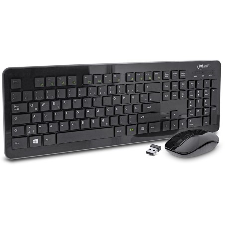 55368A - InLine® Design Desktop, Kit clavier/souris, USB 2,4GHz, max. 1600dpi, noir