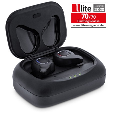 55356T - InLine® PURE Air TWS, Ecouteurs Bluetooth intra-auriculaires avec TWS, avec Qi-Case PowerBank