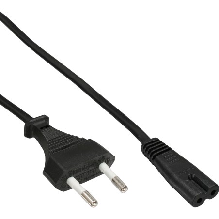 InLine? Netzkabel, Netzstecker CEE7/16 Italien auf IEC-C7 Stecker, schwarz, 1,8m