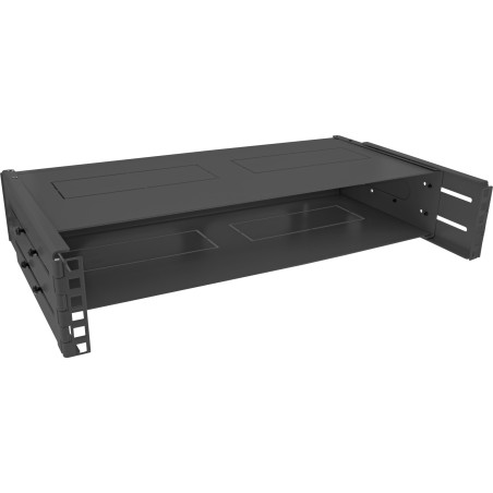 InLine? 19 Rack zur Wandmontage, 2HE, 24-40cm Tiefe, mit Abdeckung, schwarz