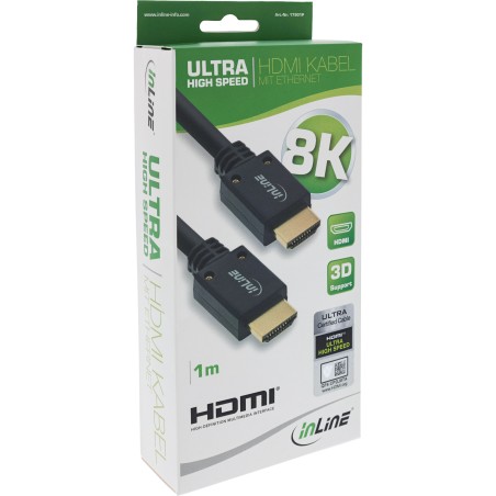 InLine? HDMI Kabel, Ultra High Speed HDMI Kabel, 8K4K, Stecker / Stecker, 1m