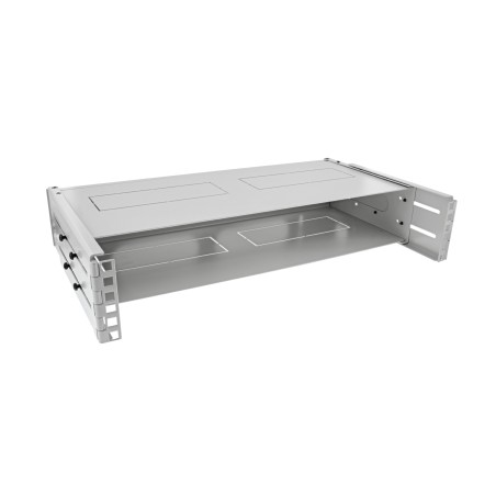 InLine? 19 Rack zur Wandmontage, 2HE, 24-40cm Tiefe, mit Abdeckung, grau