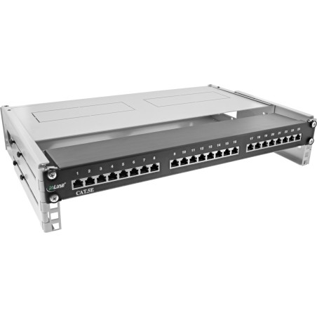 InLine? 19 Rack zur Wandmontage, 2HE, 24-40cm Tiefe, mit Abdeckung, grau